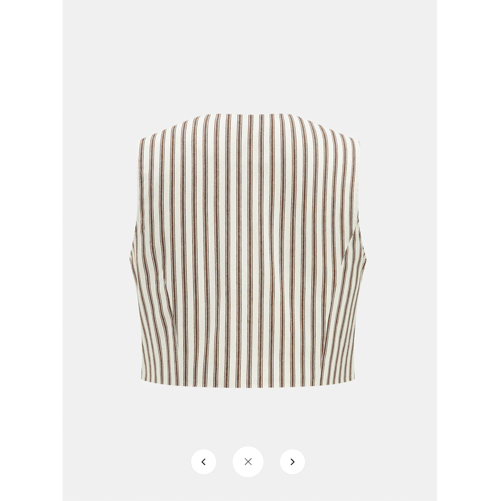 NWT Commense Cotton Striped Sleeveless Top & Midi Skirt Set Sz L - Picture 4 of 8